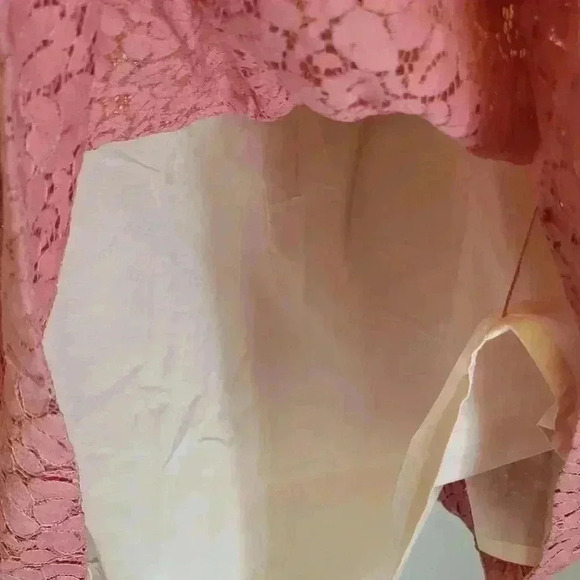 Talbots NWT New Womens Pink White A Line Lace Skirt Size 4 - Picture 10 of 10